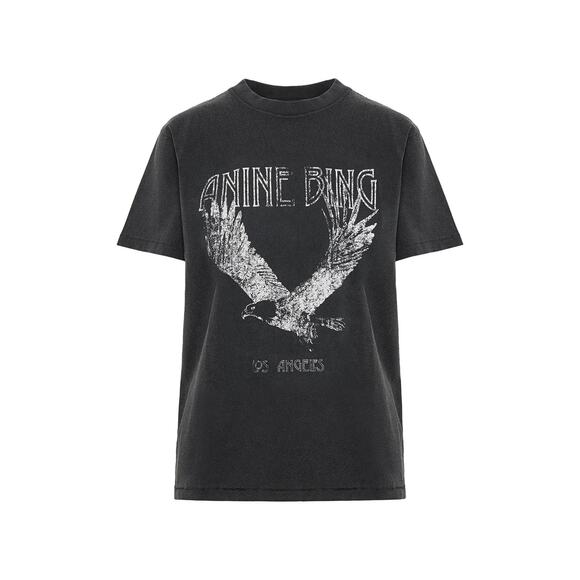 ANINE BING Lili Eagle Short Sleeves Cotton T-Shirt - M - Picture 1 of 5